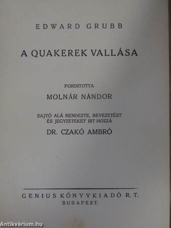 A quakerek vallása