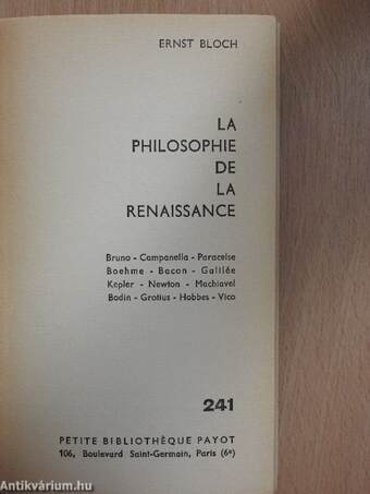 La philosophie de la renaissance