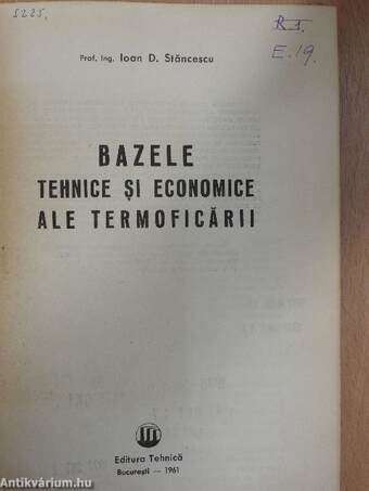 Bazele tehnice si economice ale termoficarii