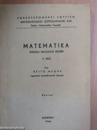 Matematika II.