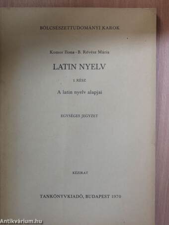 Latin nyelv I.