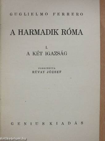 A harmadik Róma I-II.