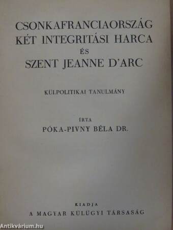 Csonkafranciaország két integritási harca és Szent Jeanne D'Arc