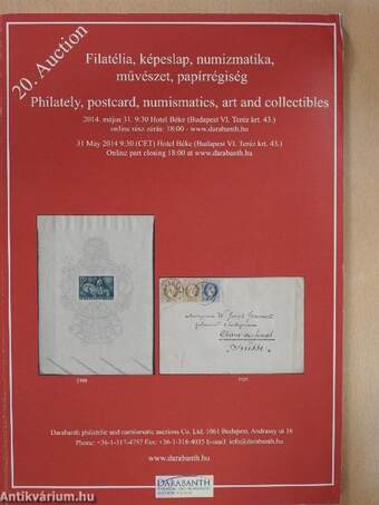 20. Nemzetközi aukció - Filatélia, képeslap, numizmatika, művészet, papírrégiség