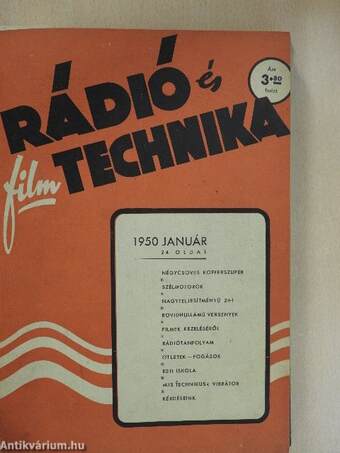 Rádió és filmtechnika 1950. január-december