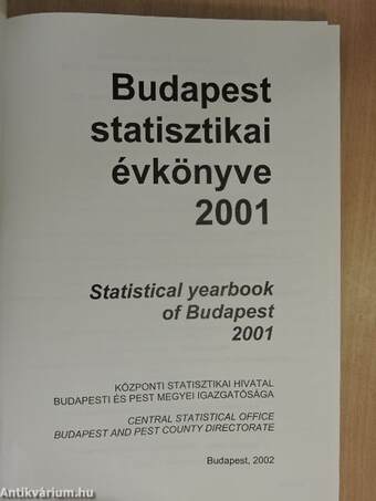 Budapest statisztikai évkönyve 2001