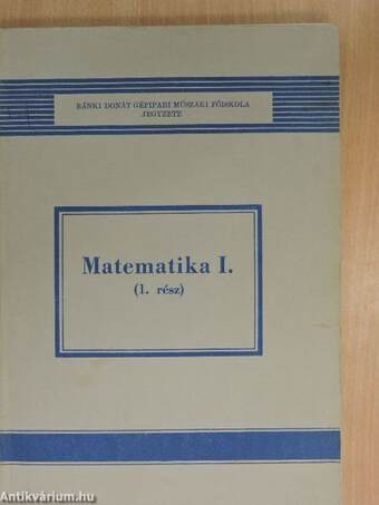 Matematika I.