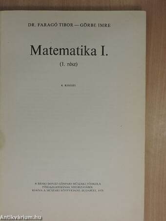 Matematika I.