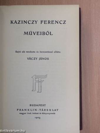 Kazinczy Ferencz műveiből