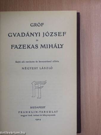 Gróf Gvadányi József és Fazekas Mihály