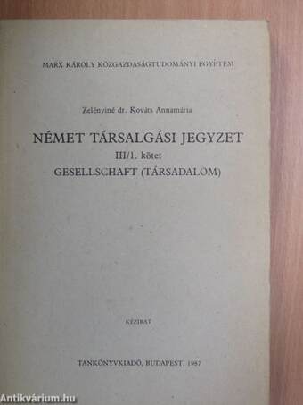 Német társalgási jegyzet III/1.