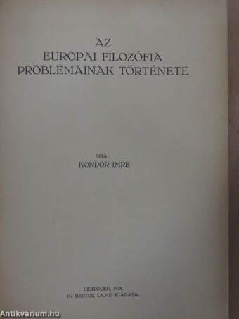 Az európai filozófia problémáinak története