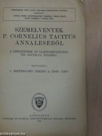 Szemelvények P. Cornelius Tacitus Annaleséből