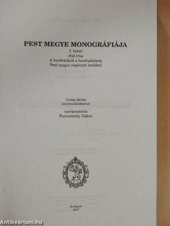 Pest Megye Monográfiája I/1.