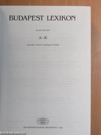 Budapest Lexikon I. (töredék)