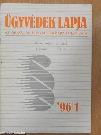 Ügyvédek Lapja 1996/1-4.