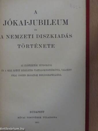 A Jókai-jubileum és a nemzeti diszkiadás története