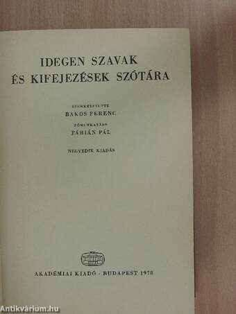 Idegen szavak és kifejezések szótára