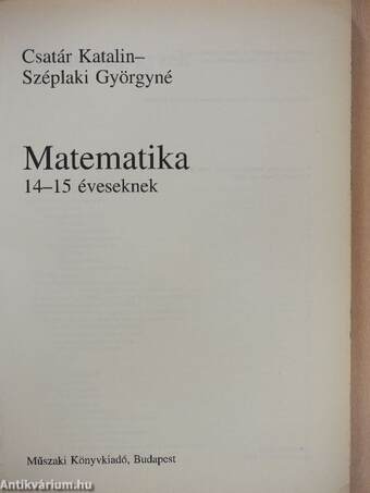 Matematika 14-15 éveseknek