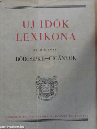 Uj idők lexikona 5. (töredék)