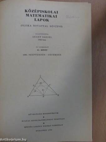 Középiskolai matematikai lapok 1980-81. (fél évfolyamok)