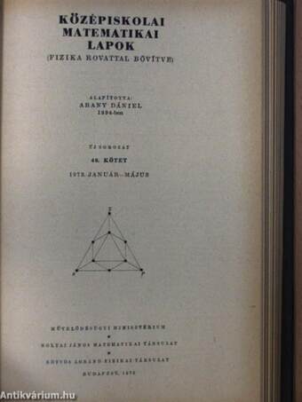 Középiskolai matematikai lapok 1972-73. (fél évfolyamok)