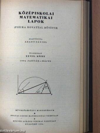 Középiskolai matematikai lapok 1963-1964. (fél évfolyamok)