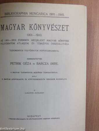 Magyar könyvészet 1901-1910 II./1-2