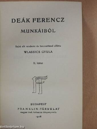 Deák Ferencz munkáiból II. (töredék)