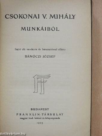 Csokonai V. Mihály munkáiból