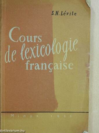 Cours de lexicologie francaise