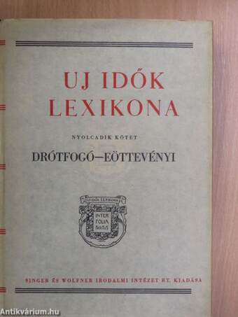 Uj idők lexikona 8. (töredék)