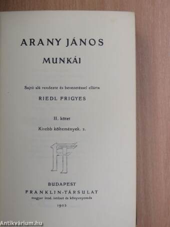 Arany János munkái II.