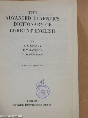 The Advanced Learner's Dictionary of Current English