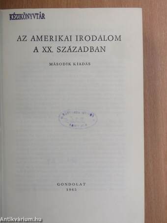 Az amerikai irodalom a XX. században