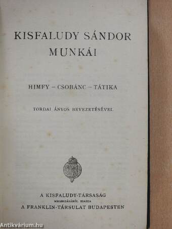 Kisfaludy Sándor munkái