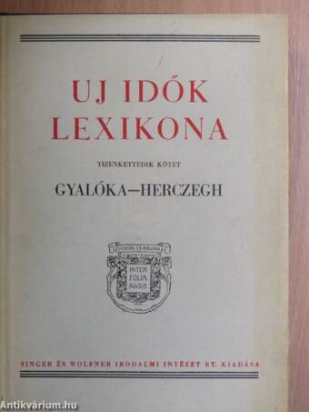 Uj idők lexikona 12. (töredék)