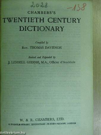 Chambers's Twentieth Century Dictionary