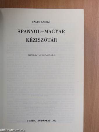 Spanyol-magyar kéziszótár