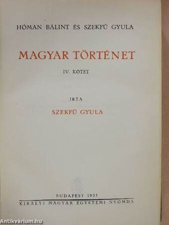 Magyar történet IV.