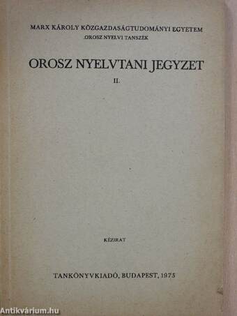 Orosz nyelvtani jegyzet II.