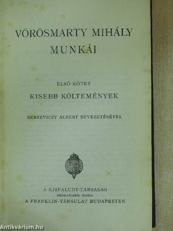 Vörösmarty Mihály munkái I-IV.