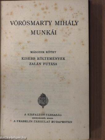 Vörösmarty Mihály munkái I-IV.