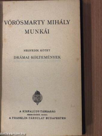 Vörösmarty Mihály munkái I-IV.