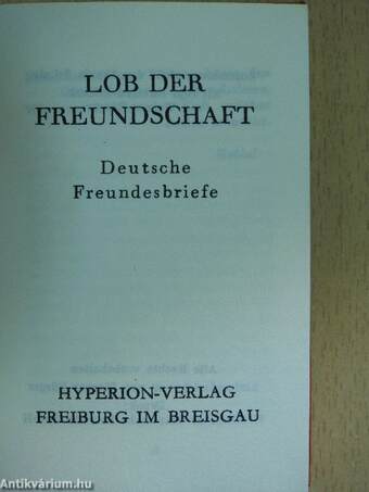 Lob der Freundschaft