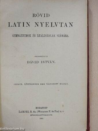 Rövid latin nyelvtan