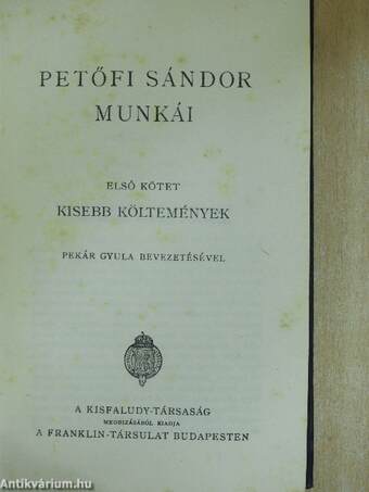 Petőfi Sándor munkái I-IV.