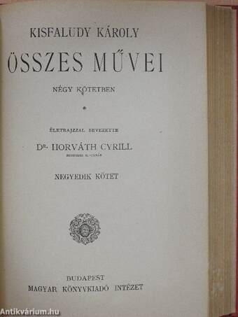 Kisfaludy Károly összes művei 1-4.