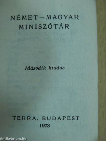 Magyar-német/német-magyar miniszótár I-II. (minikönyv)