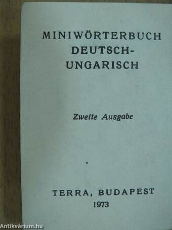 Magyar-német/német-magyar miniszótár I-II. (minikönyv)